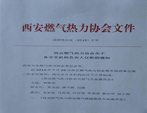 我司副總經(jīng)理蘇新明被西安燃?xì)鉄崃f(xié)會(huì)任職為西安燃?xì)鉄崃f(xié)會(huì)燃?xì)馊紵骶邔?zhuān)業(yè)委員會(huì)副主任